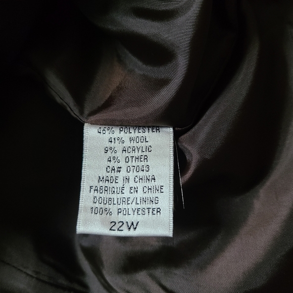 Dalia Collection Brown Houndstooth Wool Blend Double Breaster Blazer Coat - Picture 11 of 15